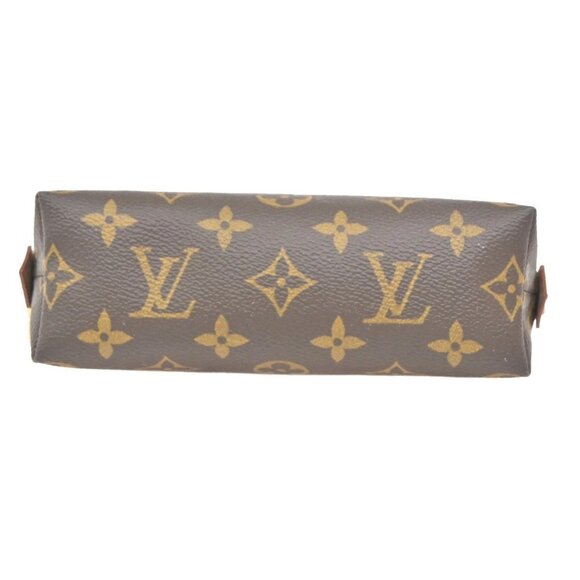 LOUIS VUITTON Pochette Cosmetic Pouch Monogram Leather Brown BN - Picture 5 of 14